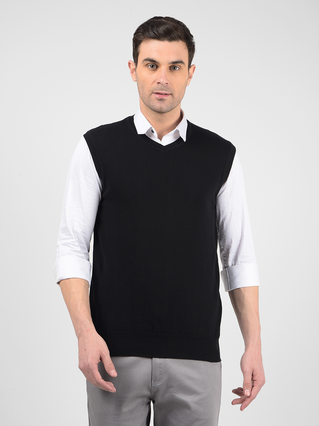 Numero Uno Men Solid Black Sweater